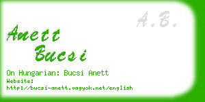 anett bucsi business card